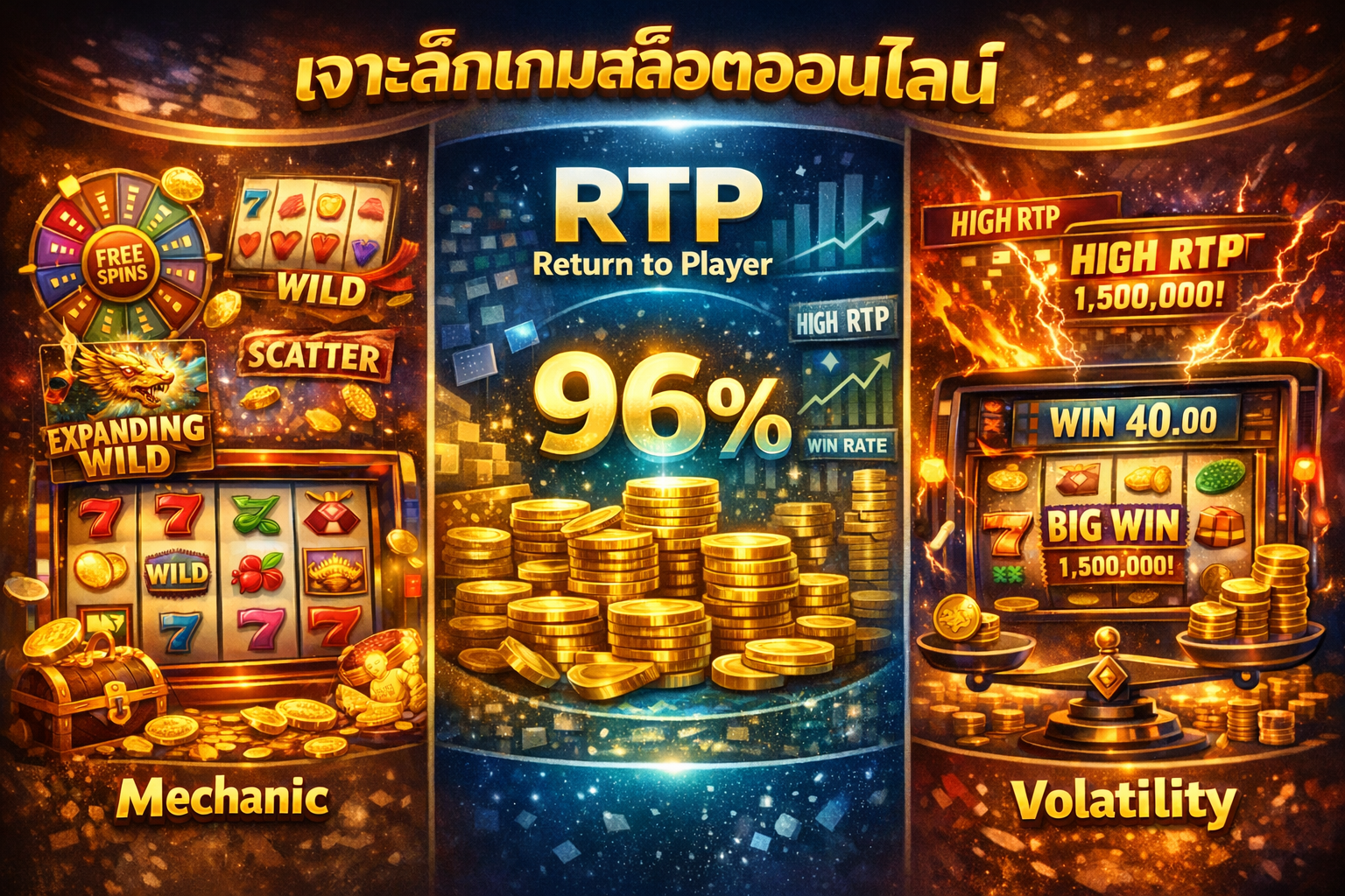 เจาะลึกเกมสล็อตออนไลน์ Mechanic, RTP และ Volatility คืออะไร และส่งผลต่อเกมอย่างไร